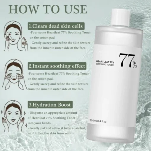 HEARTLEAF 77% SOOTHING TONER 250ml - Image 3