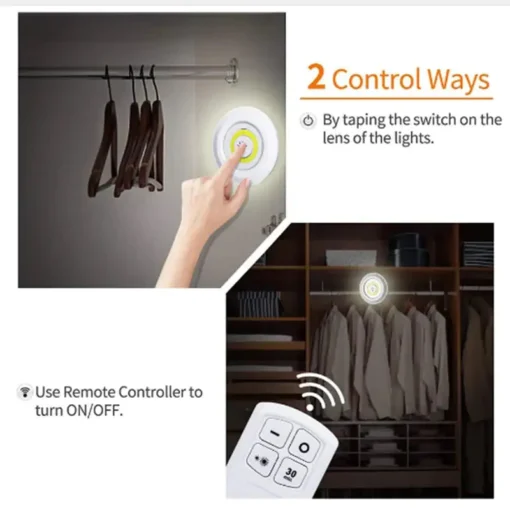 Wireless LED Night Light with Remote Control ( Pack Of 2 ) - Image 3